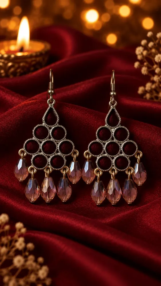 Surbhi Maroon Earrings