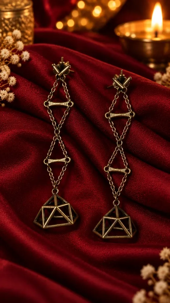 Rekha Geometric Long Earrings