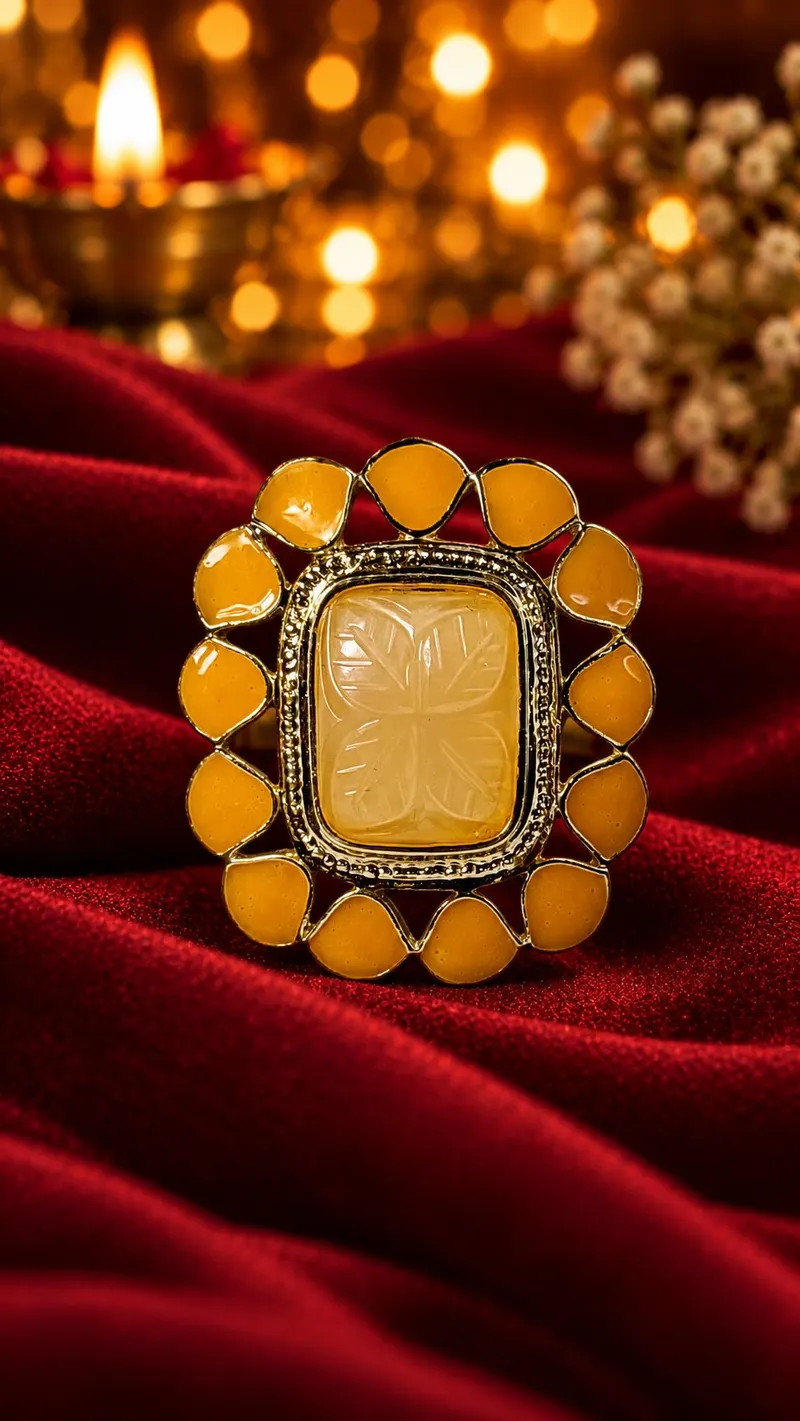 Arunima Orange Stone Ring