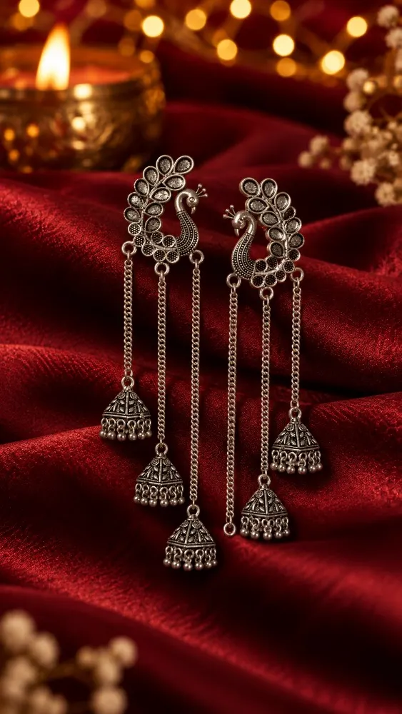 Zoya Peacock Long Dangler Earring