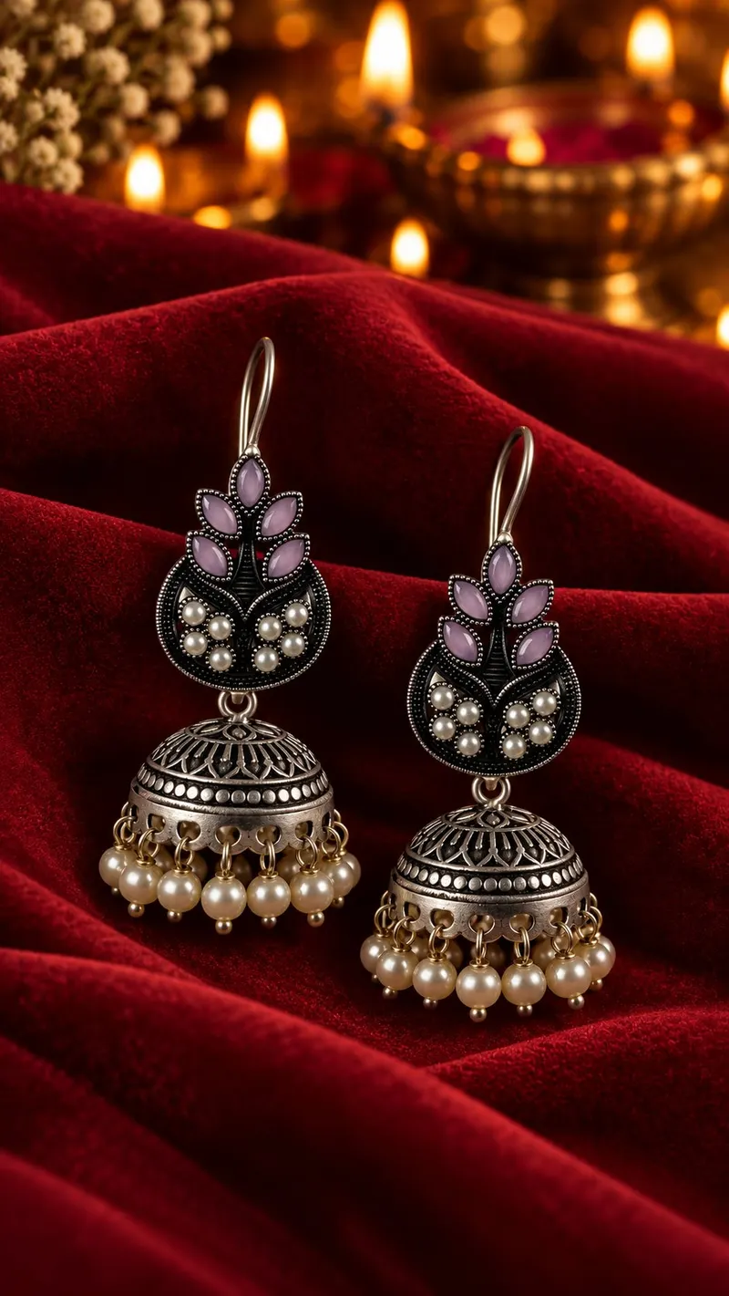 Kusuma Lilac Jhumkas