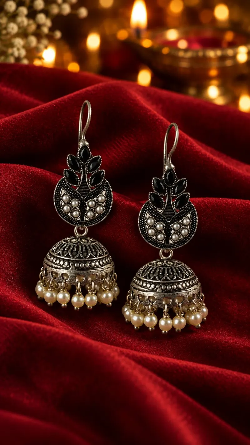 Kusuma Jhumkas, Black